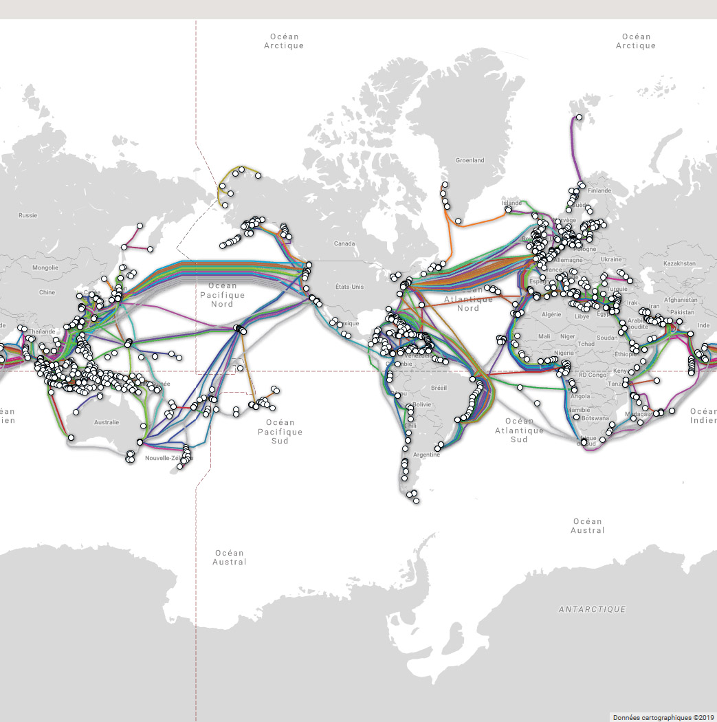 Carte mondiale des câbles sous-marins